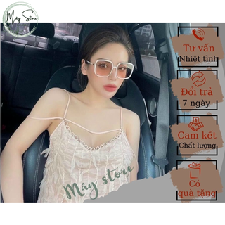 Kính mát nữ thời trang dr gọng trắng form vuông sành điệu
