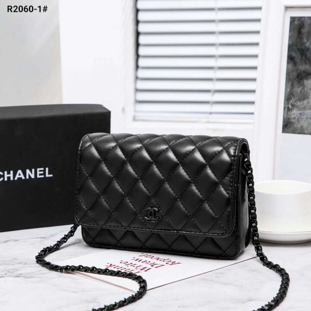 Chanel Ví Da Cừu Phối Dây Xích Thời Trang Sang Trọng R2060-1