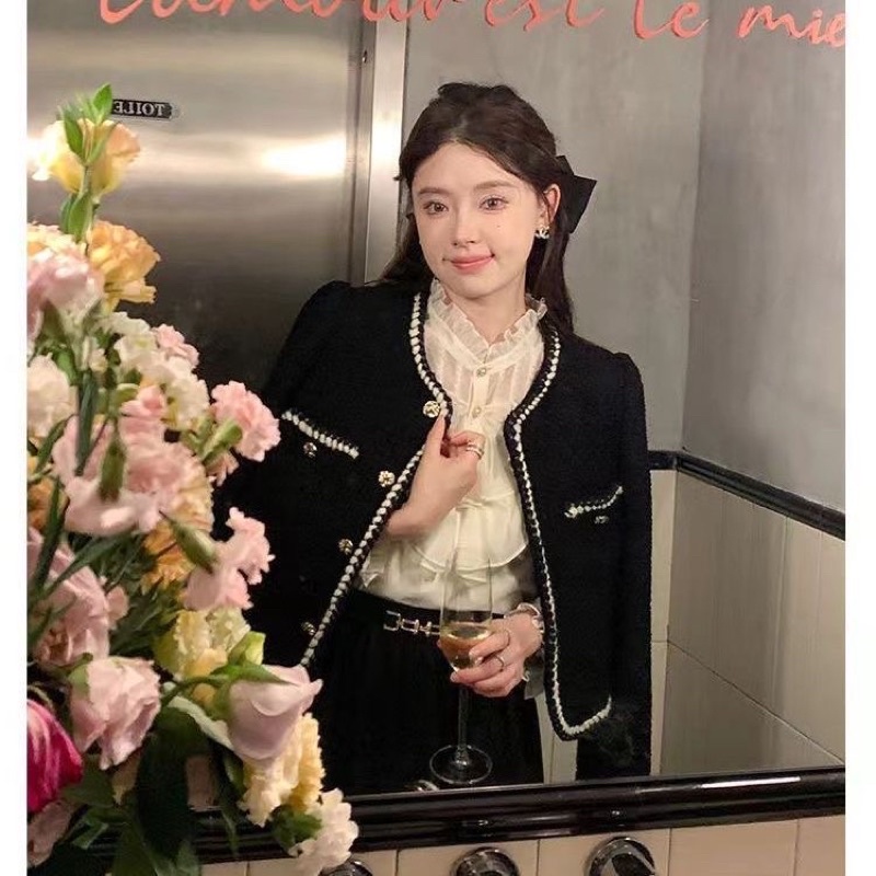 Áo Dạ Tweed Viền Thừng Hàng 2 Lớp ,áo dạ Kẻ Siêu Sang chảnh