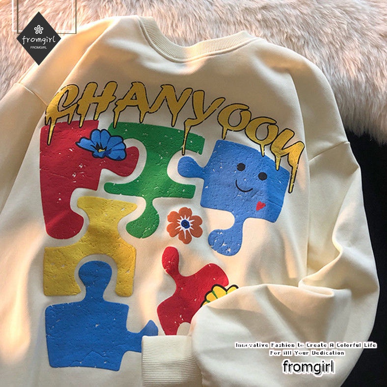 Áo Sweater Cổ Tròn Dáng Rộng Thời Trang Mùa Thu Cho Nữ