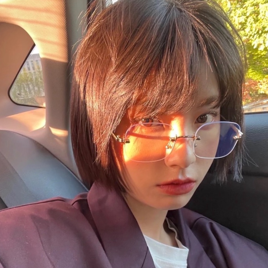 Mắt Kính Gọng Kim Loại Chống Bức Xạ Phong Cách Retro Hàn Quốc Cho Nam Nữ