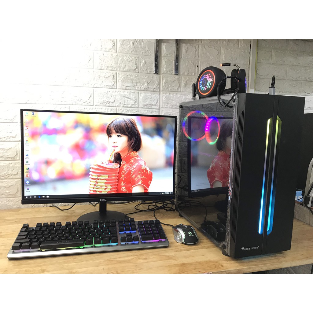 Bộ chiến PUBG ,GTA 5 Main B360,Cpu I5 9400F,RAM 8G,RX 580 8G.D5,SSD 120G+ MÀN 24inch