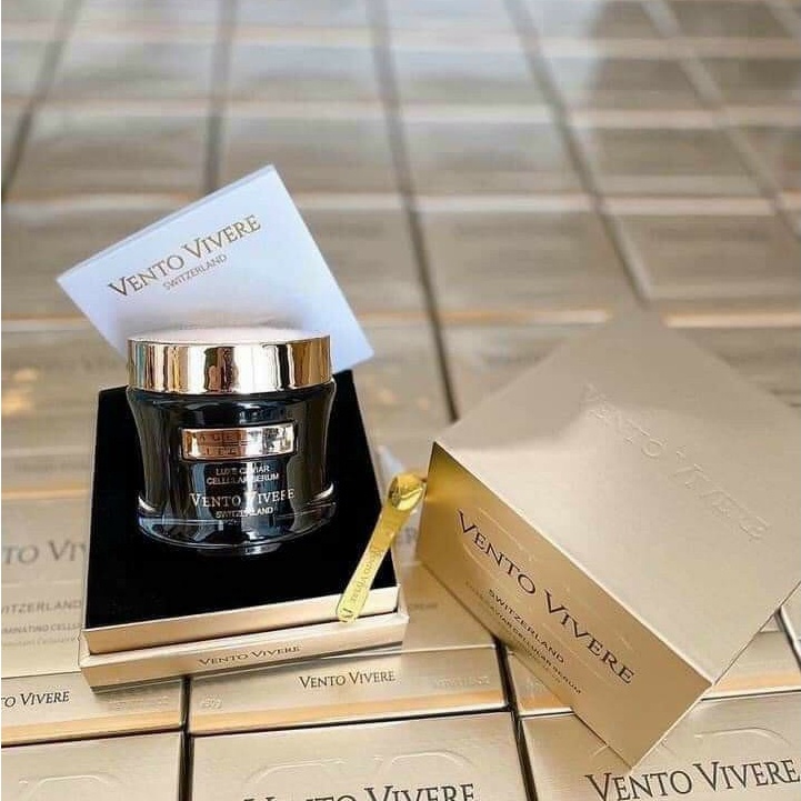Kem dưỡng da Vento Vivere đen 30g trứng cá tầm Thụy Sỹ Mit Beauty giúp chống lão hóa đẩy lùi vết chân chim
