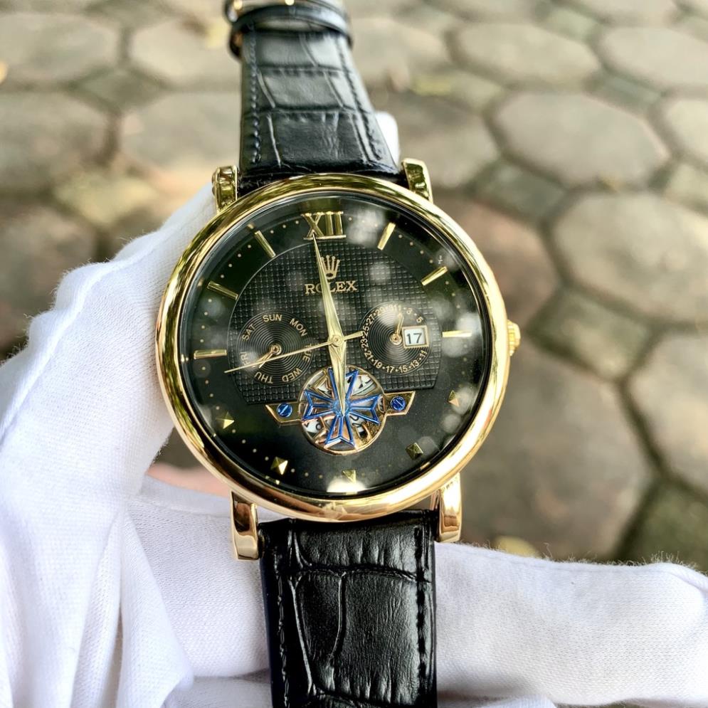 Đồng Hồ Nam RoLex R075b Mặt ĐEN Chống Xước, Chống Nước