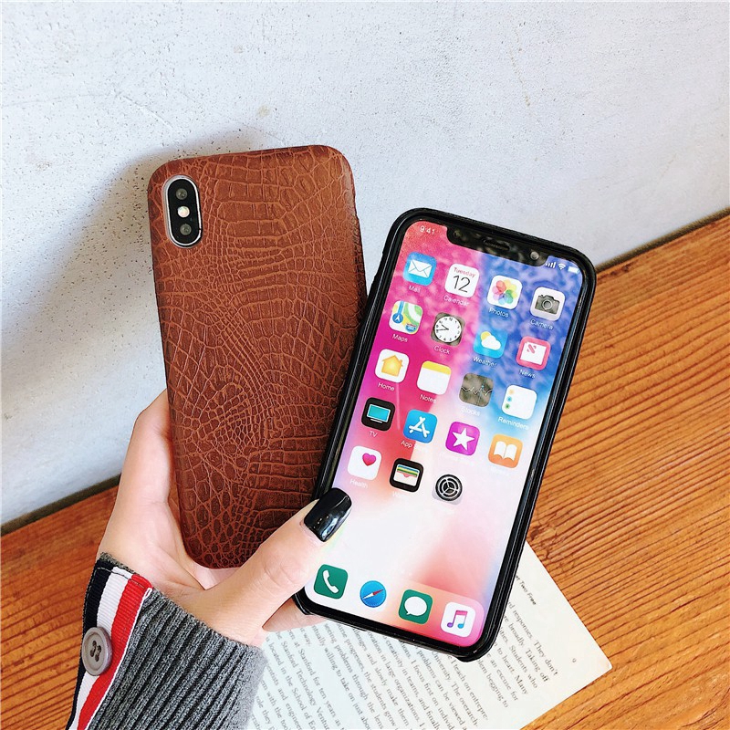 Ốp Điện Thoại Da PU Họa Tiết Da Cá Sấu Cho iPhone 11 12 X XS Max XR iPhone 7 8 6 6S Plus SE 2020 iPhone 12 Pro Max Mini