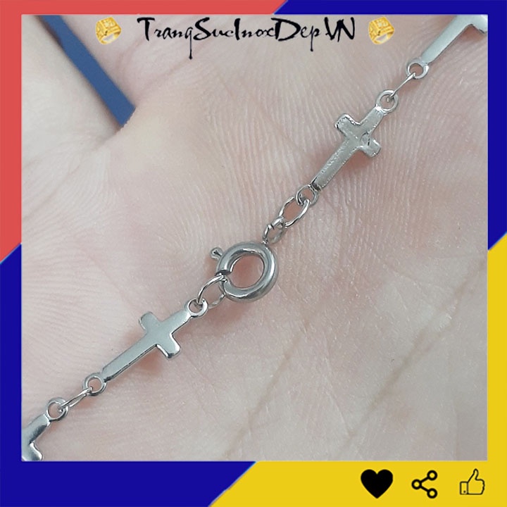 Dây chuyền inox chuỗi thánh giá sáng bóng khóa tròn siêu đẹp, không đen, không gỉ hợp thời trang