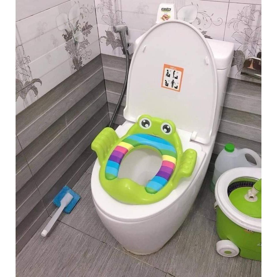 Bệ Ngồi Thu Nhỏ Bồn Cầu, Toilet Cho Bé Có Tay Vịn