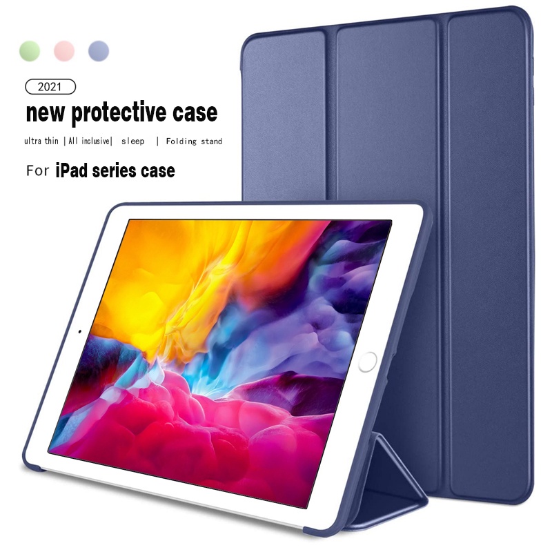 Bao Da Máy Tính Bảng Cho iPad 2021 iPad 9th gen 9.7 iPad 10.2 inch air 4321 10.9/10.5 pro 11/mini 654321Ốp Điện Thoại Gập Ba Thông Minh Có Chế Độ Tắt Mở Thông Minh Cho Egen8/7/6/with sleep Up 2021/2020/2019/2018/2017