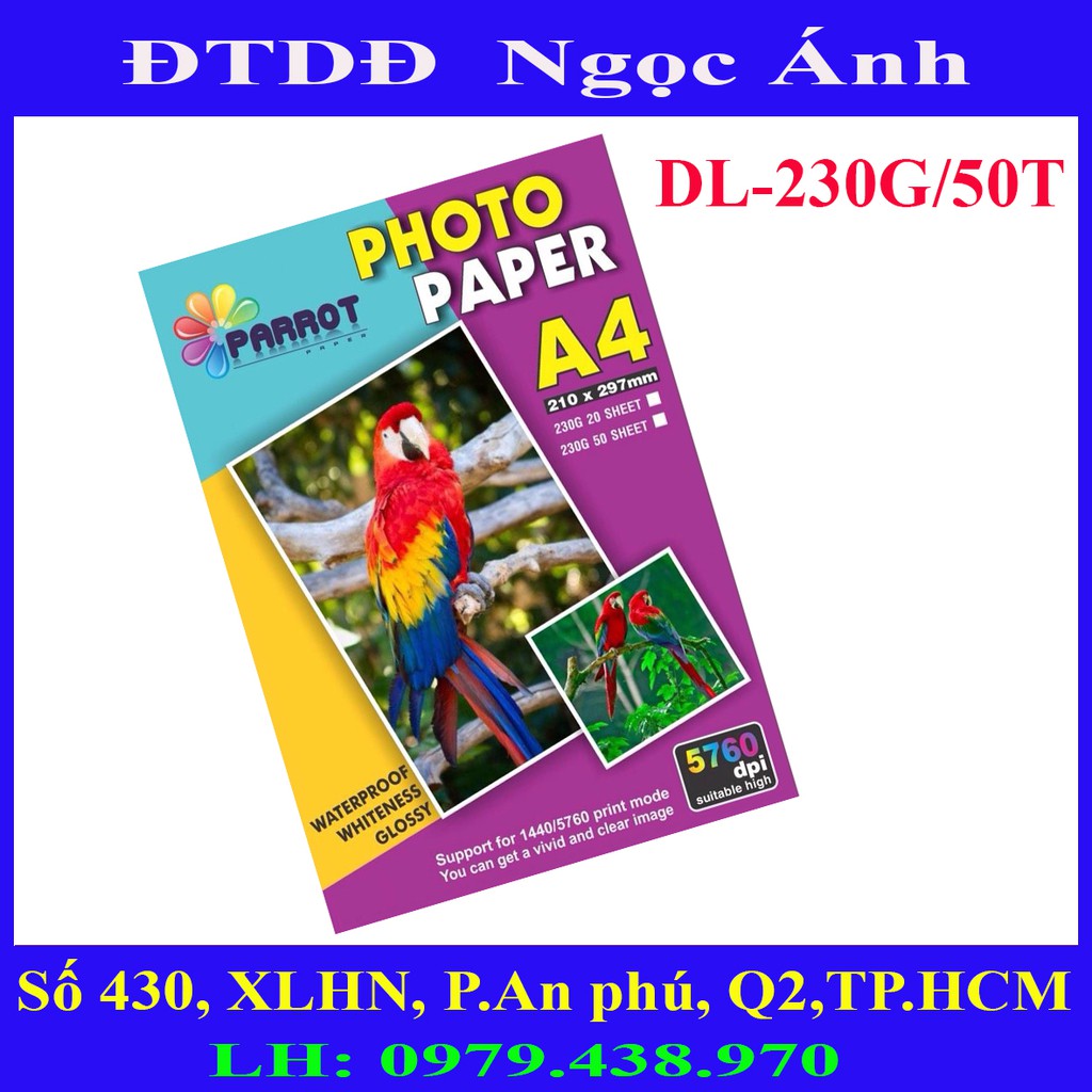NaShop - Giấy in ảnh A4 1 mặt bóng định lượng 135g,180g, 230g, văn phòng phẩm