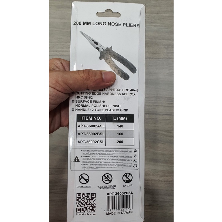 Kiềm nhọn Licota 8 inch 200mm chính hãng TAIWAN