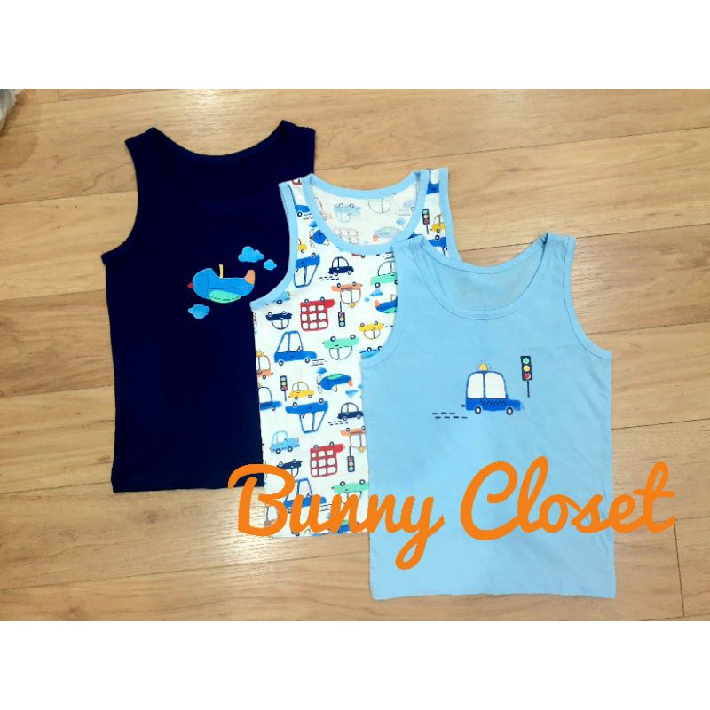 Set 3 áo ba lỗ giao thông chất cotton cho bé trai M.atalan UK A.uth size 4/5y đến 8/9y