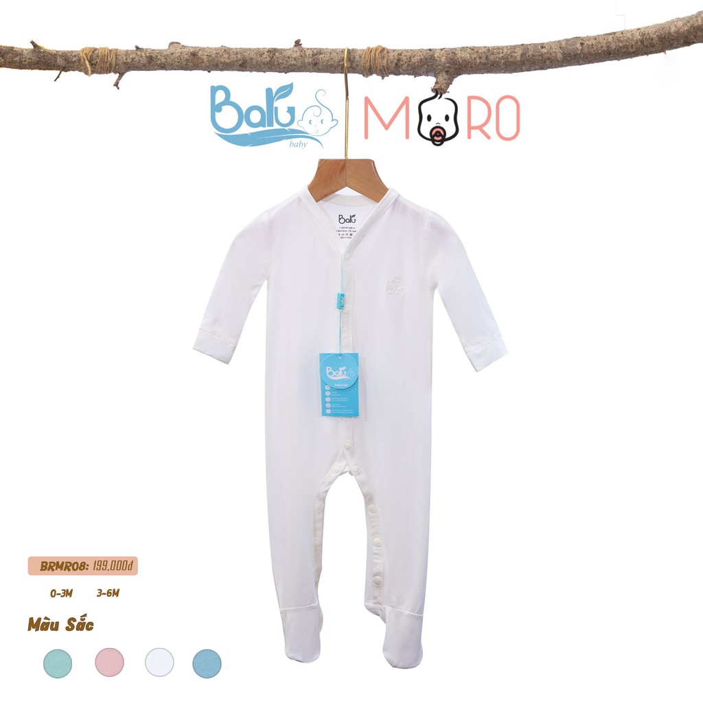 BODY DÀI TAY/BODY LIỀN TẤT CÀI GIỮA SỢI TRE ORGANIC BARU BABY