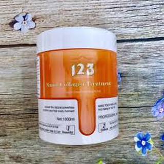 Hấp dầu dừa nano collagen treatment 123 mềm mượt giữ màu tóc nhuộm 1000ml