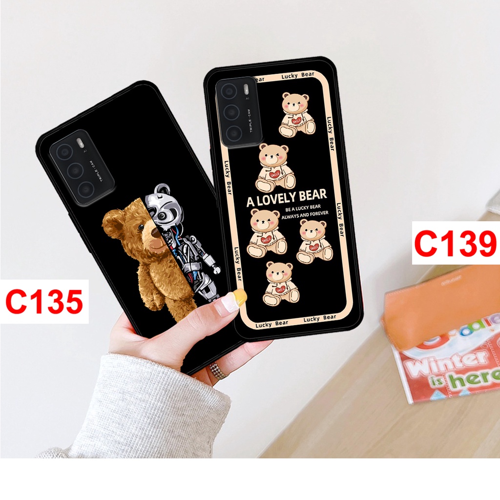Ốp lưng Oppo A16 in hình gấu bear cute đáng yêu.