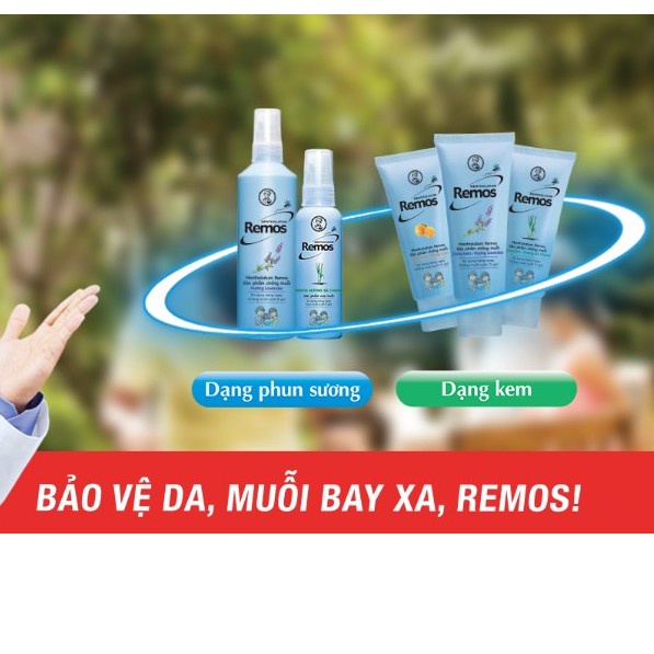 Kem, Xịt Chống Muỗi Hương Khuynh Diệp Và Oải Hương Cho Bé - Người Lớn Remos (60ml, 70g, 150ml)