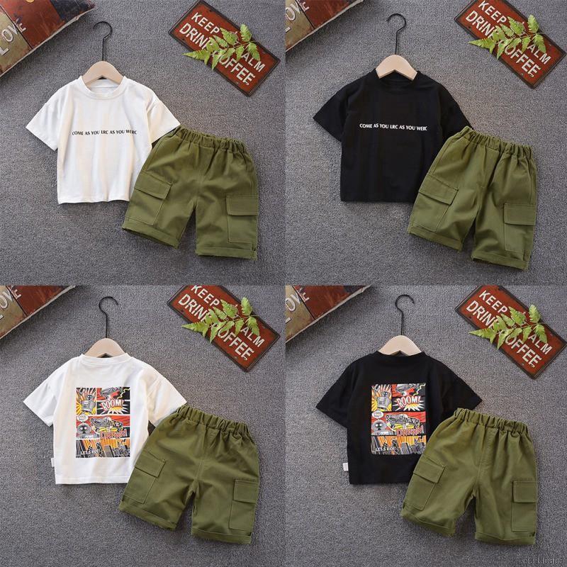 Set Áo Thun Ngắn Tay + Quần Short Thời Trang Cho Bé Trai
