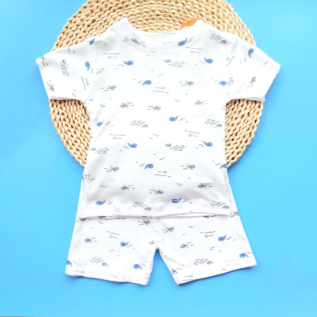 Bộ quần áo cộc tay mềm mát Babiboo cho bé trai bé gái từ 6-15kg