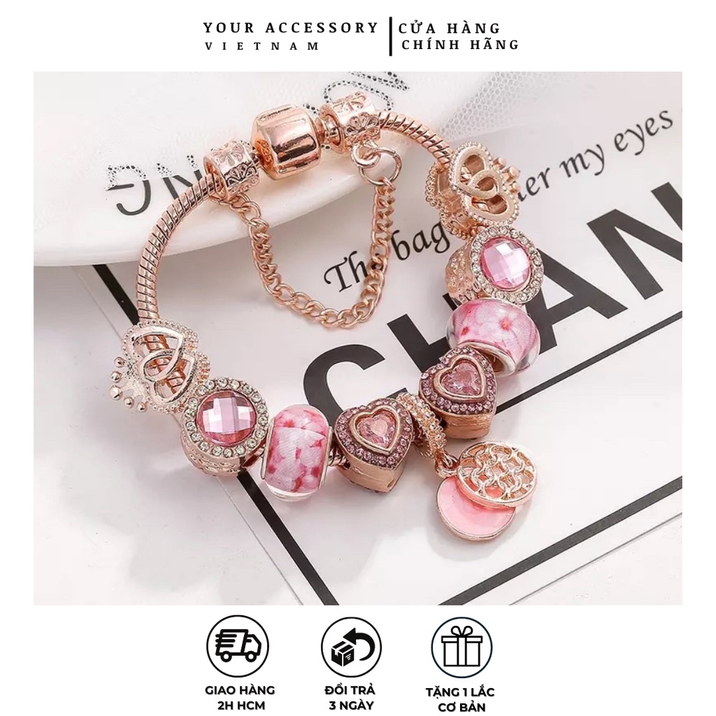 [Pandora] Vòng Tay Kim Loại Cao Cấp Cho Nữ ya37