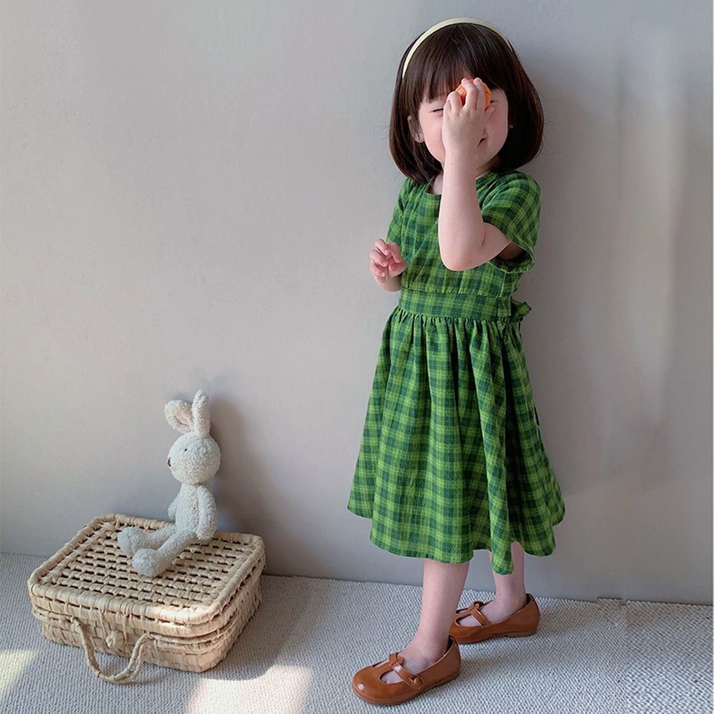 Đầm Công Chúa Mùa Hè Tay Cộc Dễ Thương Phong Cách Hàn Quốc Cho Bé Gái