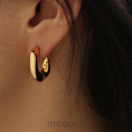 Nhẫn Kim Loại Bóng Đơn Giản Tinh Tế Phong Cách Cơ Bản Niche Moouga / ins