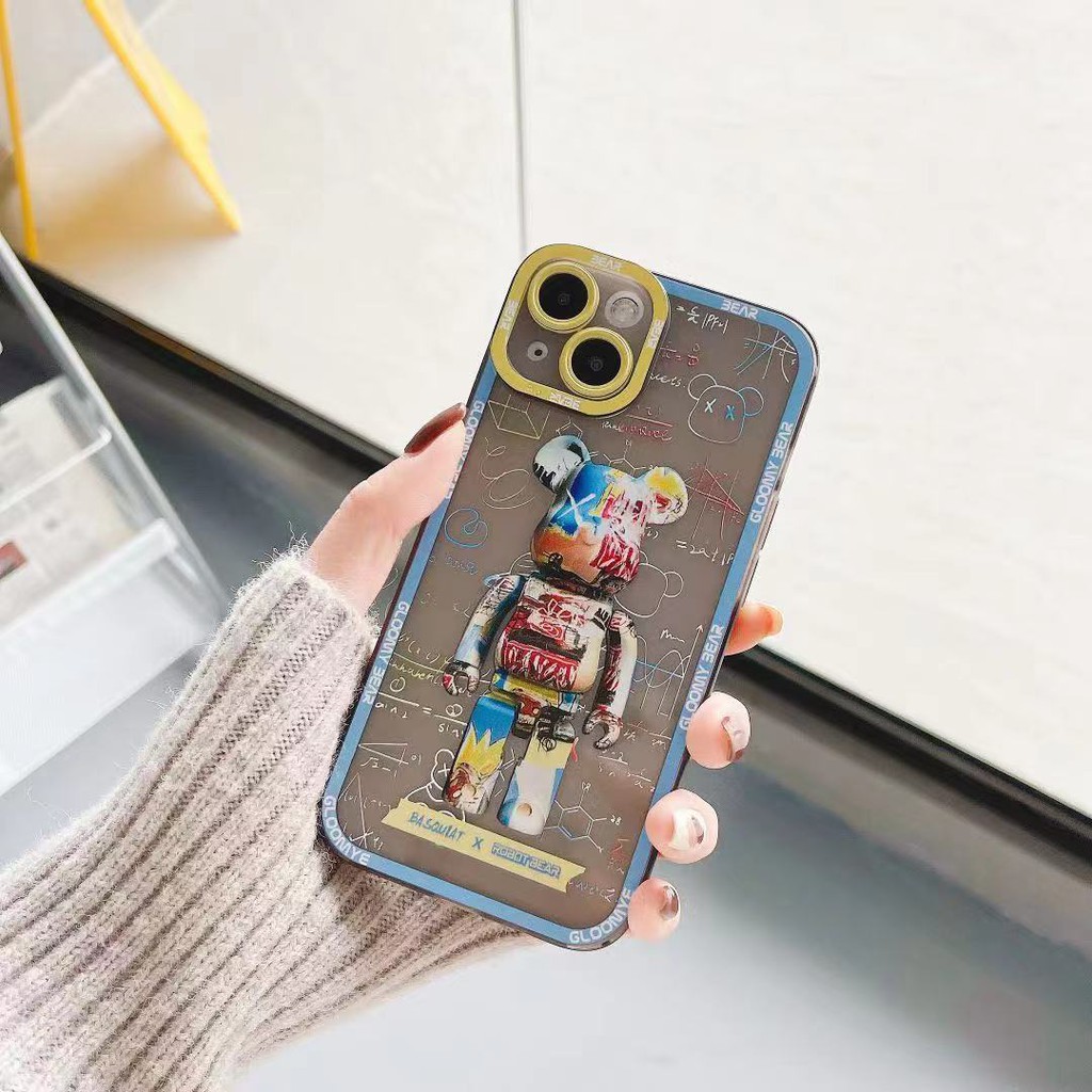 Luxury brand Bear brick Chemical equation Doodle bear phone cases for iphone 13 Pro Max i13 13pro 11 Pro Max i11 iX XS XR Xs MAX 7plus 8plus 7 PLUS 8 PLUS 12Pro 12 Pro Max Protective Back Cover