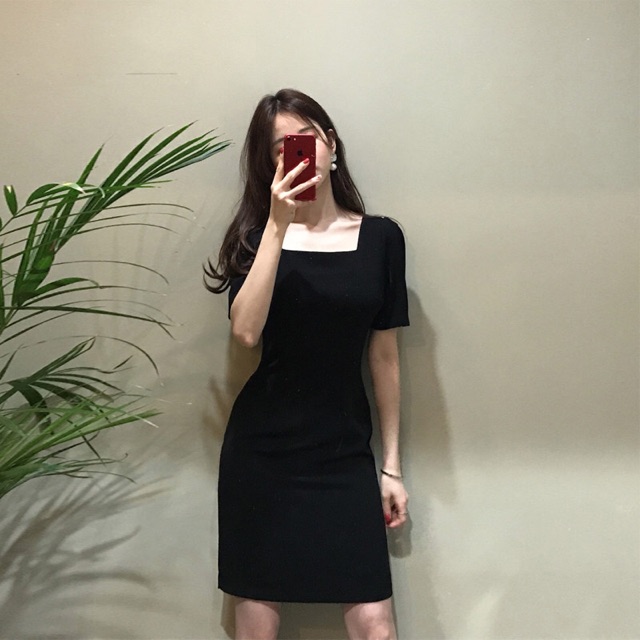 [GIẢM GIÁ SHOCK-Ảnh Thật] Váy đen cổ vuông Thiết kế Blackrose | BigBuy360 - bigbuy360.vn