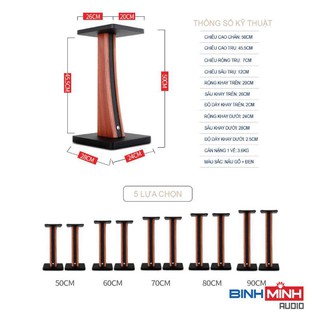Chân loa gỗ bookshelf cong cao 60cm