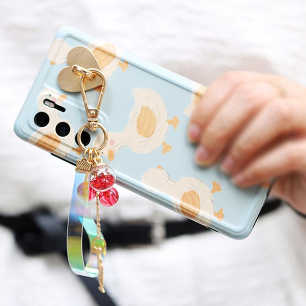 Móc khóa kim loại hình trái tim/ vuông diy gắn ốp điện thoại H1U6