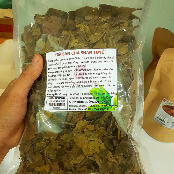 Trà Bancha Shan Tuyết (100gr) - Lá Trà già ba năm - Thực dưỡng Sen Hồng