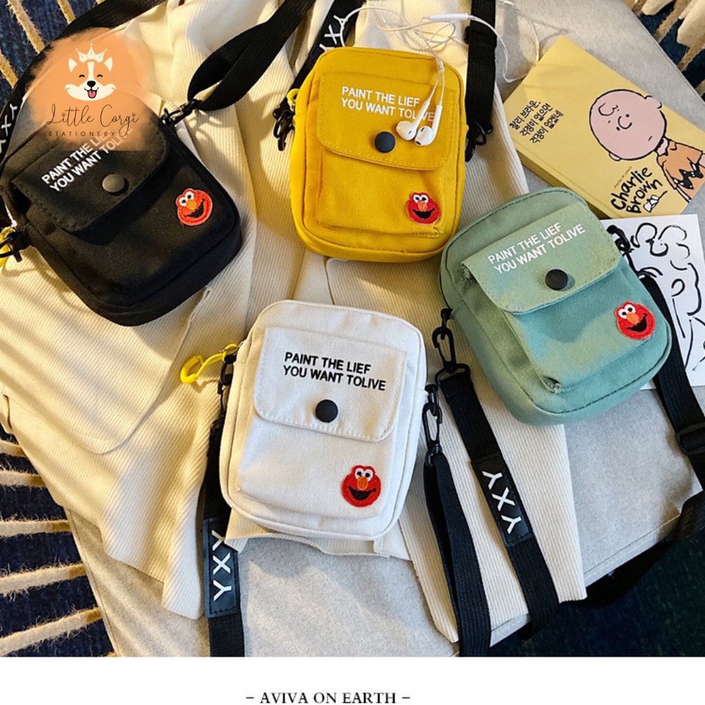 Túi balo đeo chéo mini nhiều màu dễ thương phong cách đơn giản