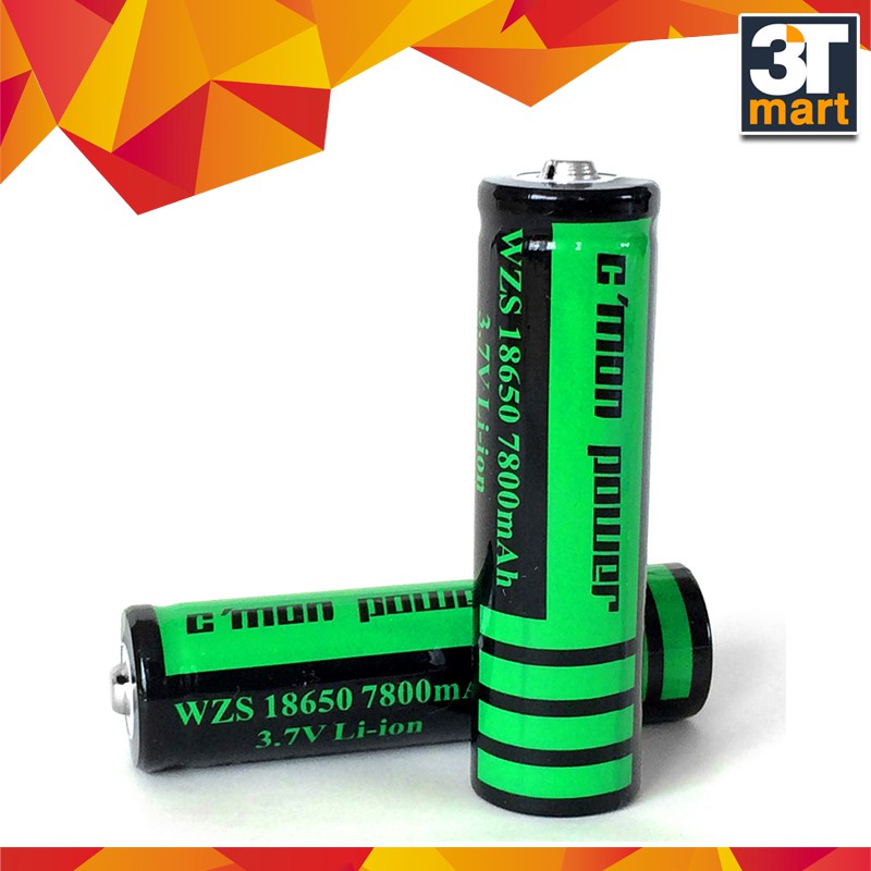 Bộ 2 pin sạc 18650 C'MON POWER 7800mAh 3.7V