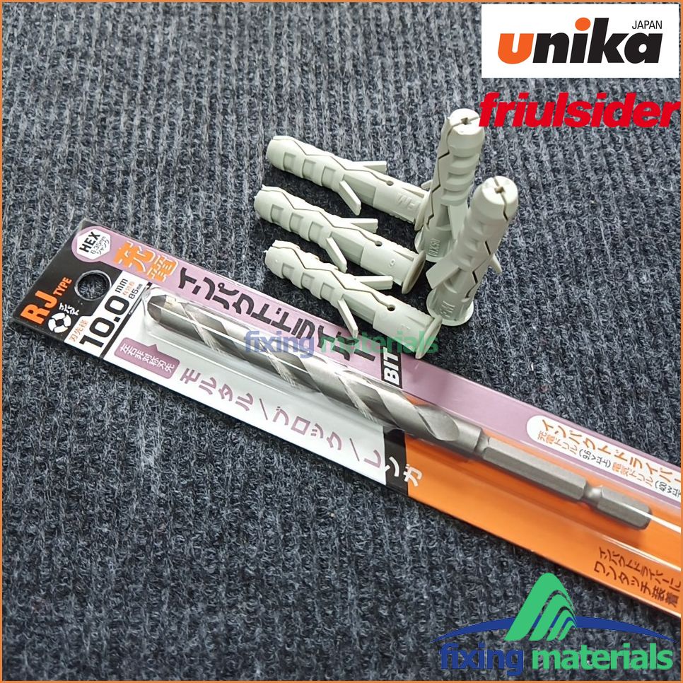 Mũi khoan lục giác UNIKA mã RJ 6-8-10: Mua 1 mũi tặng kèm 5 con tắc kê nhựa FRIULSIDER TU tương ứng