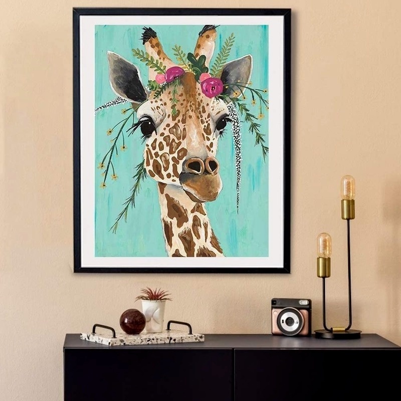 Bộ tranh đính đá 5D tự làm hình hươu cao cổ 30x40cm