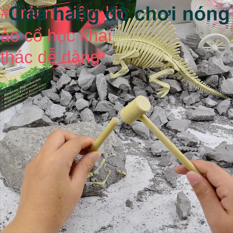 đồ chơi khai quật hóa thạch khủng long khai quật khảo cổ mô hình lắp ráp bộ xương khủng long khủng long bạo chúa tự làm