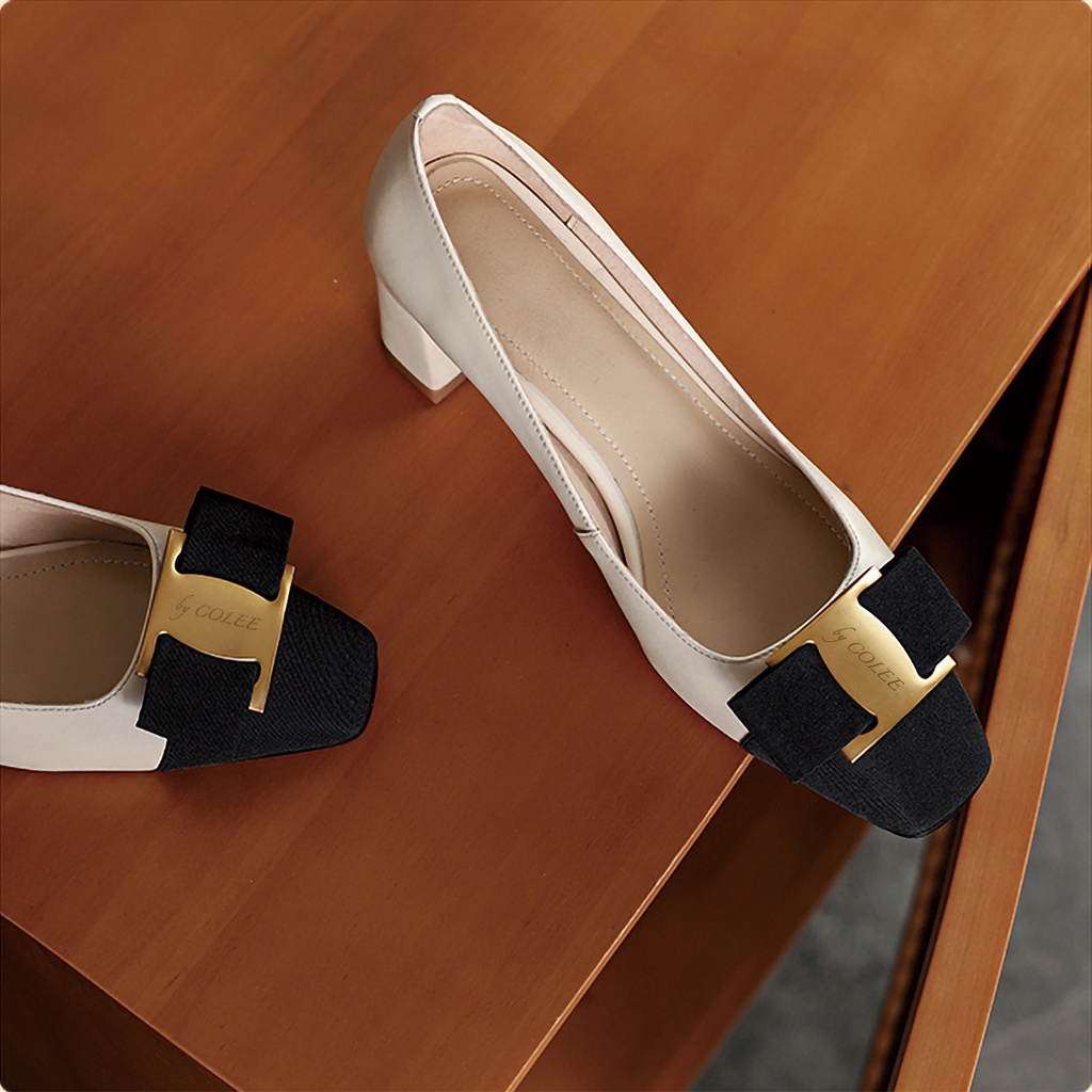 Giày cao gót công sở gót vuông 5p khóa nhập SVT cao cấp GUUEM GCL121