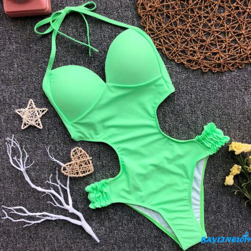Set đồ bơi 1 mảnh liền nhiều màu sắc thiết kế nâng ngực phối dây đeo cổ cuốn hút cho nữ | BigBuy360 - bigbuy360.vn