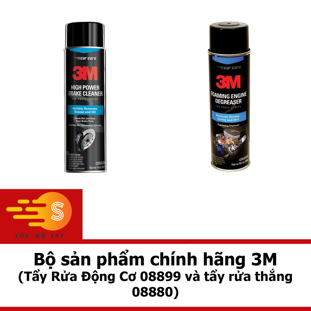 Bộ sản phẩm 3M Tẩy Rửa Động Cơ 08899 và tẩy rửa thắng 08880