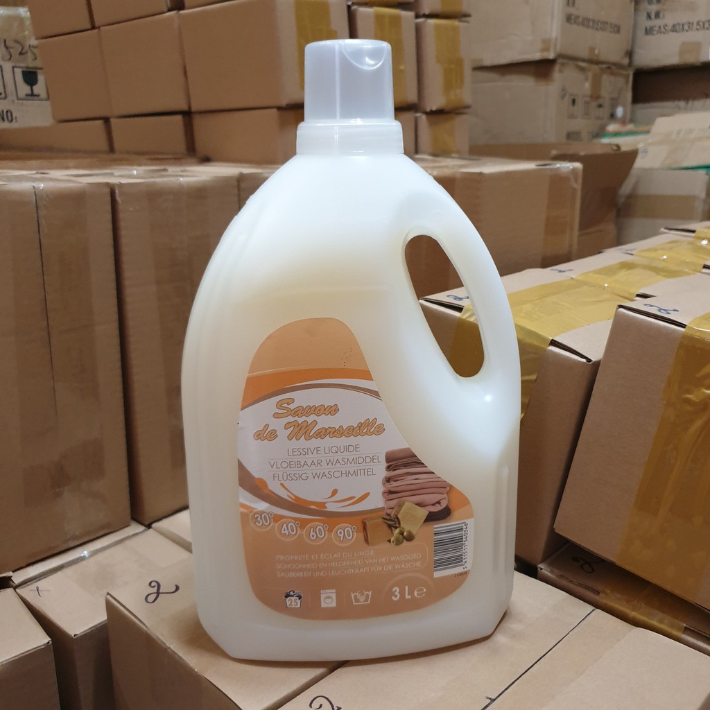 Nước giặt Savon de Marseille dung tích 3L, hương nước hoa Pháp nhẹ dịu