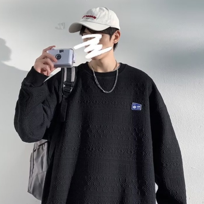 Áo sweater Cổ Tròn Dáng Rộng Phong Cách Thời Trang Hàn Quốc