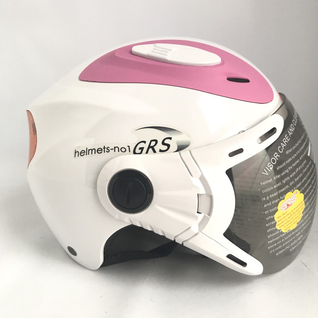 Mũ bảo hiểm Phản quang cao cấp - GRS A913K - Trắng line hồng