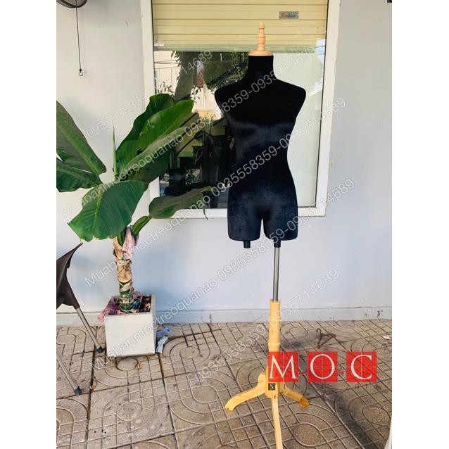 Manocanh nhung chân gỗ lắp ráp