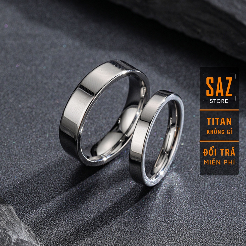 Nhẫn nam nữ trơn màu bạc đơn giản, nhẫn cặp đôi phong cách basic chất liệu titan không hoen rỉ- Nhẫn PLAIN RING