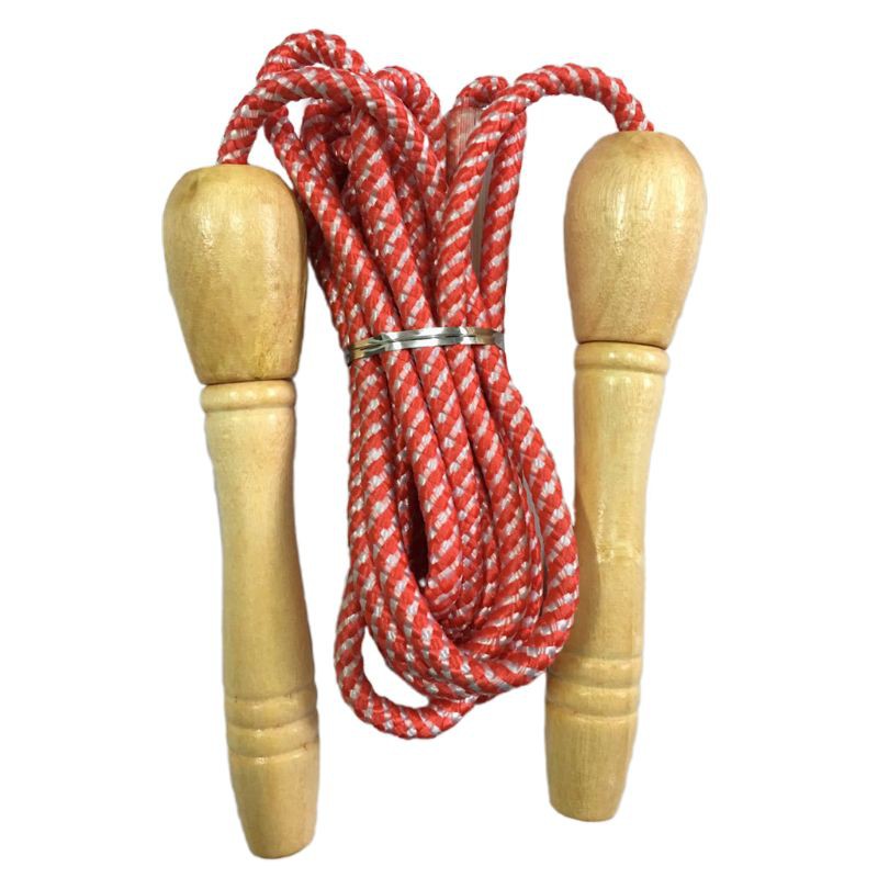 2.8m Skipping Wooden Handle Jump Rope Exercise Body Building Fitness Equipment
