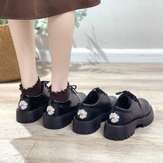 (Sẵn 39) Giày oxford hoa cúc thêu gót