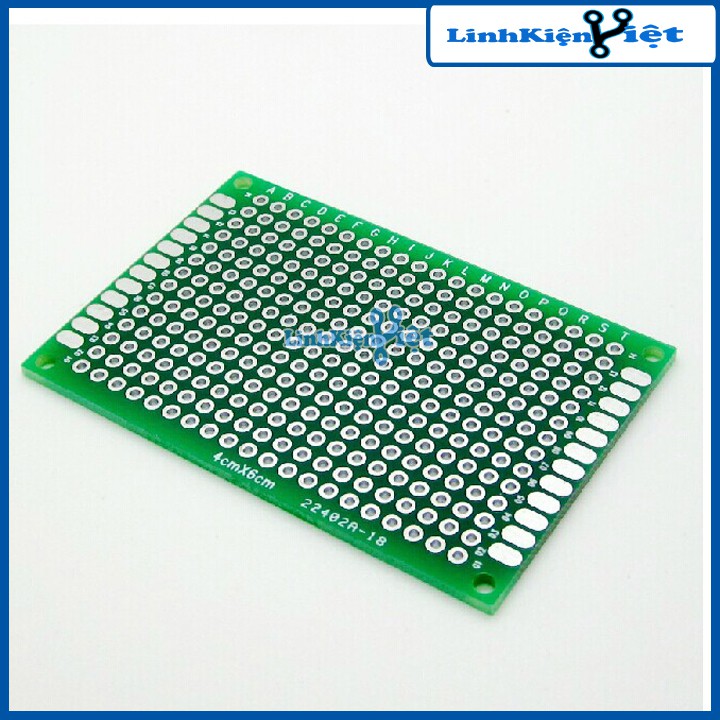 Phíp Đồng Đục Lỗ 2 Mặt PCB Xanh Tốt  Dày 1.6mm