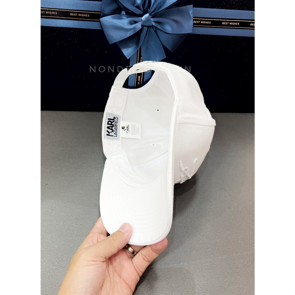 Mũ nón lưỡi trai KARL LAGERFIELD chất vải cotton Hàn Quốc cao cấp, logo thêu nổi