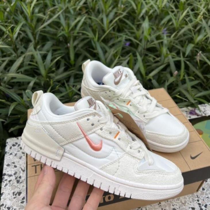 Giày Nike SB Dunk  Low Disrupt 2 ‘Pale Ivory Black’ Trắng hồng, 𝗝𝗼𝗿𝗱𝗮𝗻 1 𝗦𝗕 𝗗𝘂𝗻𝗸 𝗟𝗼𝘄 trắng hồng 𝗗𝗶𝘀𝗿𝘂𝗽𝘁 𝟮 𝗚𝗥𝗘𝗘𝗡 𝗫𝗮𝗻𝗵 𝗟𝗮́
