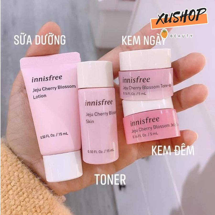 Bộ Dưỡng Da Innisfree Trắng Hồng JEJU CHERRY BLOSSOM - Chiết Suất Hoa Anh Đào