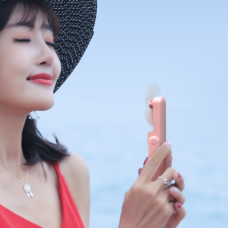 Quạt tích điện cầm tay mini, kiêm sạc dự phòng Chuby Shop