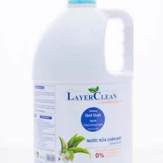Rửa chén hữu cơ Layer Clean hương hồng - hương quýt 5 lít